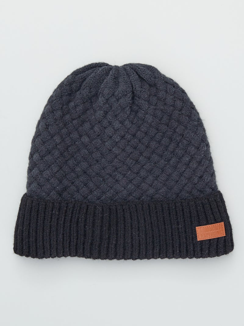 Bonnet en maille Noir - Kiabi
