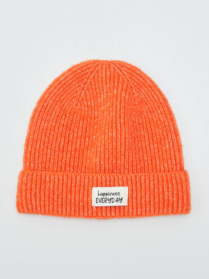Bonnet en maille Orange - Kiabi