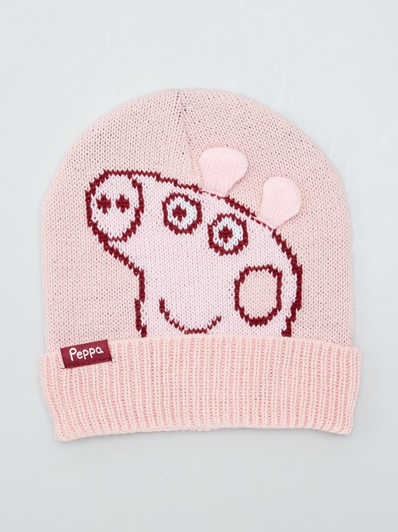 Bonnet en maille 'Peppa Pig' Rose - Kiabi