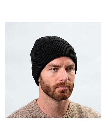 Bonnet en maille recylée, chaud, doublé polaire recyclée homme isotoner