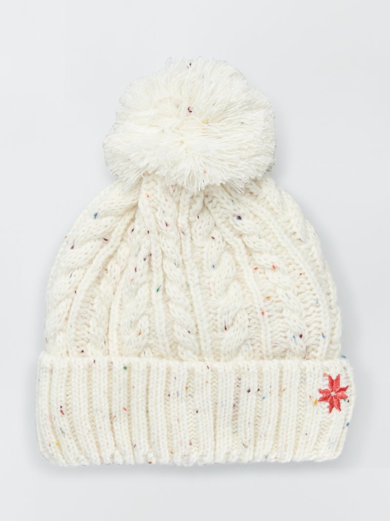 Bonnet en maille torsadée Beige - Kiabi