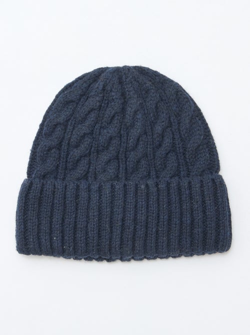 Bonnet en maille torsadée - Kiabi