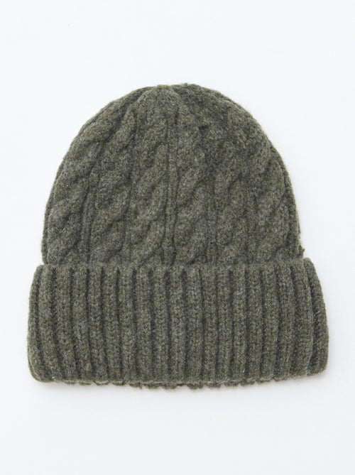 Bonnet en maille torsadée - Kiabi