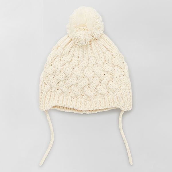 Bonnet En Maille Tressee Bebe Garcon Blanc Kiabi 7 00