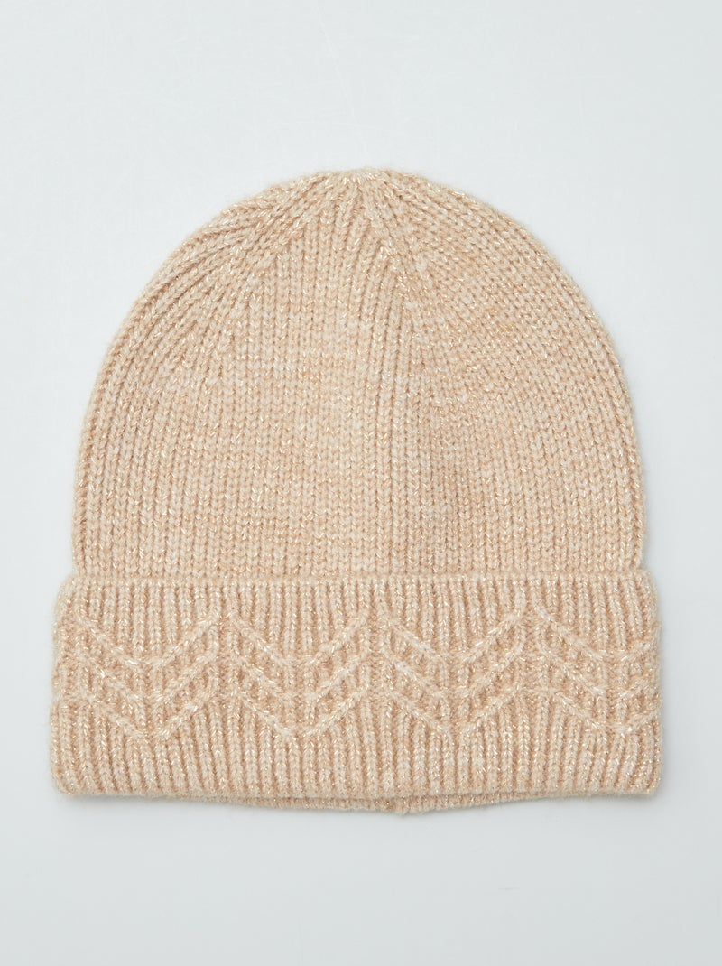 Bonnet en maille tricot Beige - Kiabi