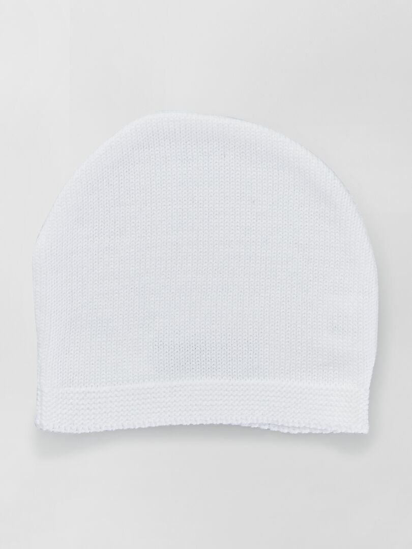 Bonnet en maille tricot 'Manufacture De Layette' - Fabriqué en France blanc - Kiabi