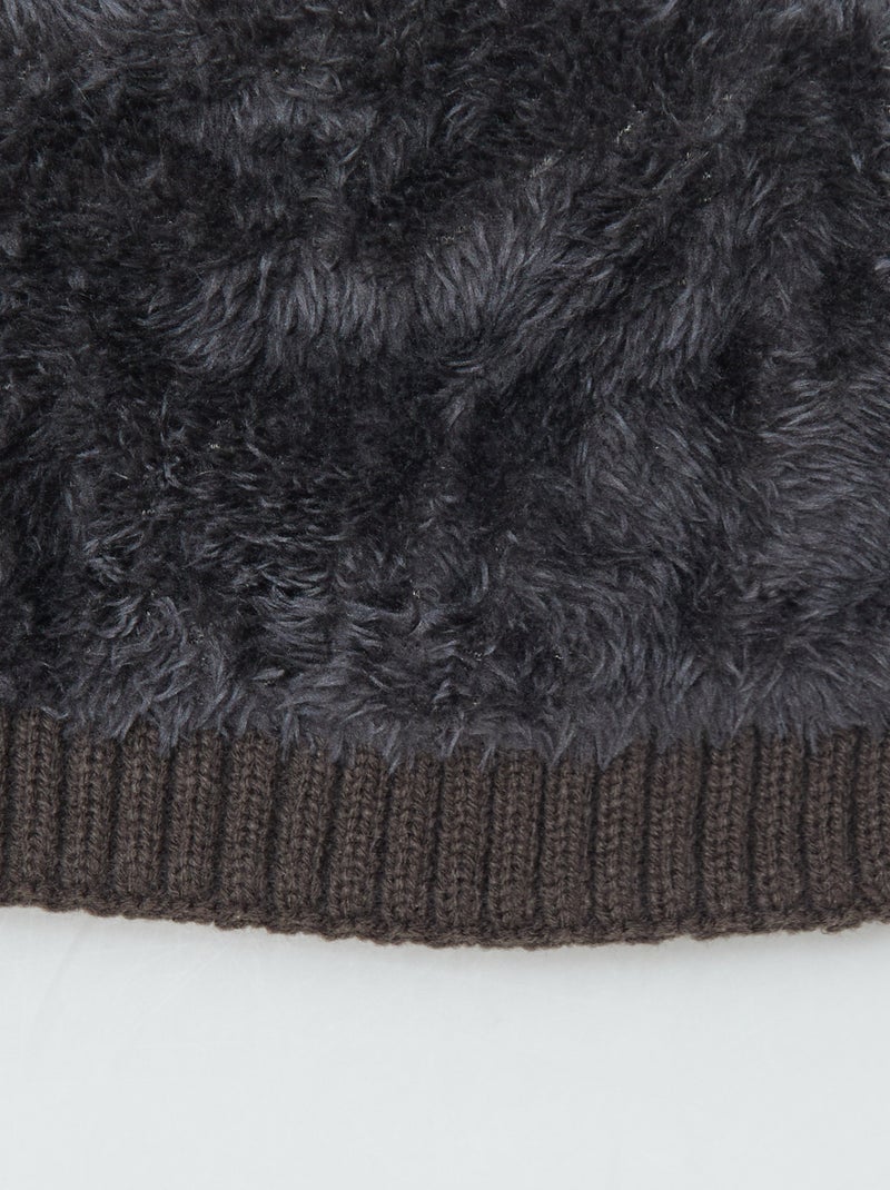 Bonnet en maille tricot Noir - Kiabi