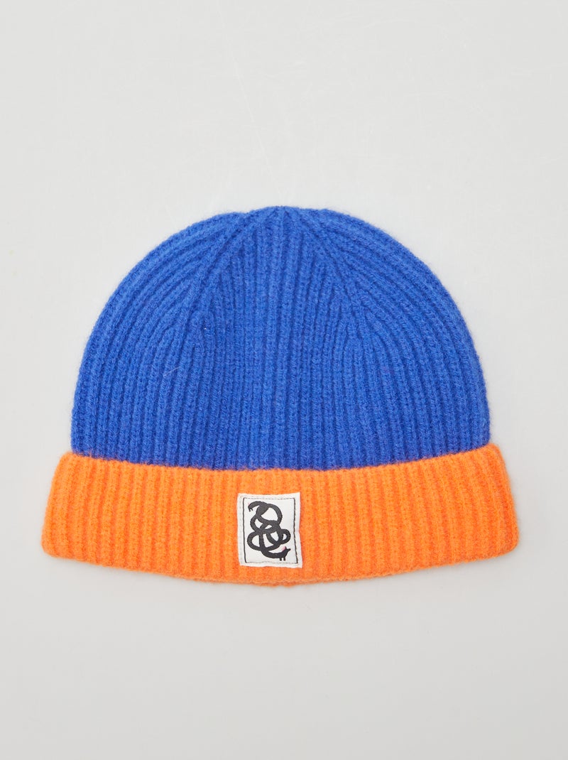 Bonnet en maille X Roro Mawouane Orange/bleu - Kiabi
