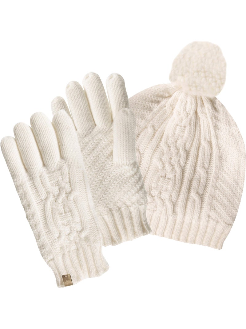 Bonnet en torsades travaillées femme Blanc - Kiabi