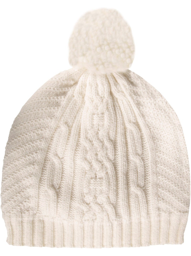 Bonnet en torsades travaillées femme Blanc - Kiabi