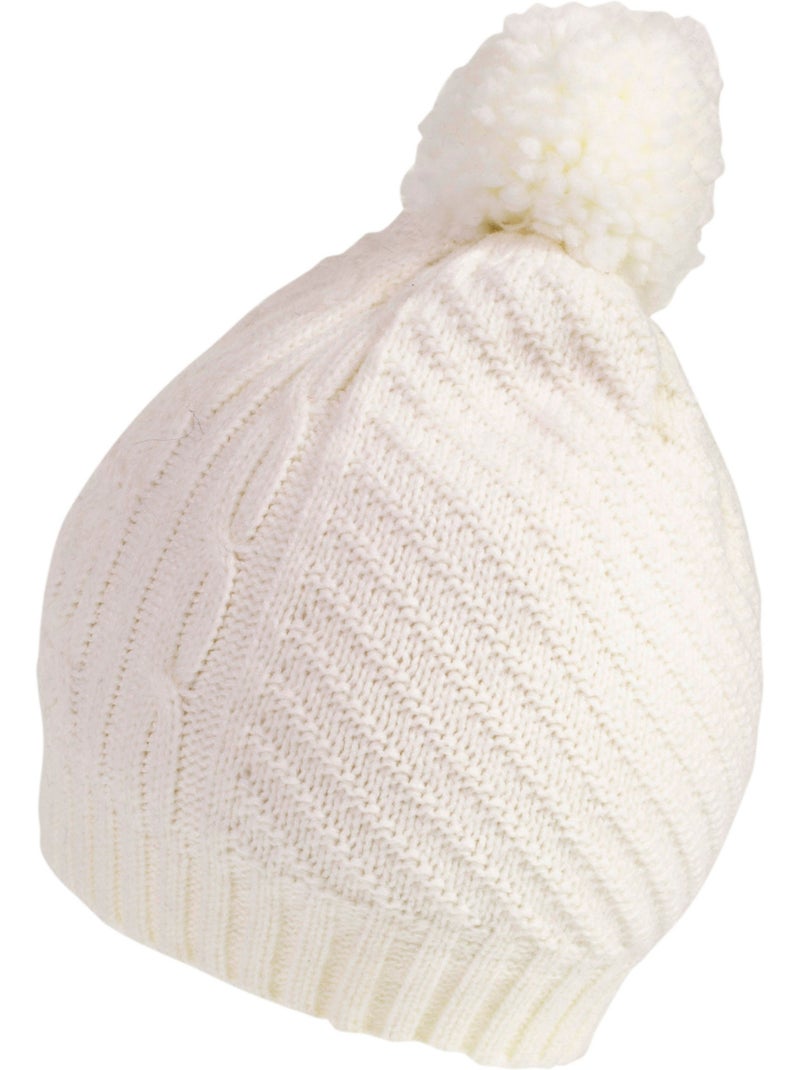Bonnet en torsades travaillées femme Blanc - Kiabi