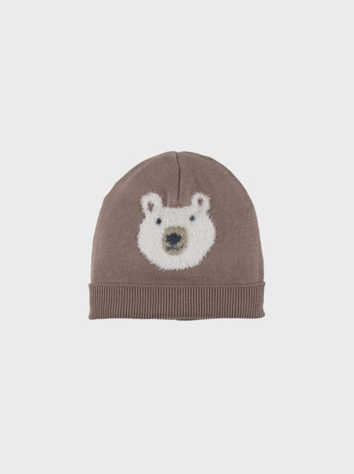 Bonnet en tricot avec motif ours Noukie's - Kiabi
