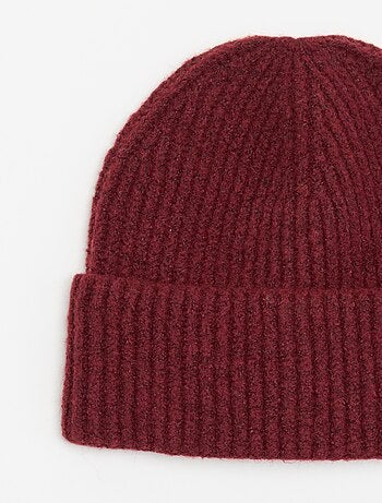 Bonnet en tricot côtelé