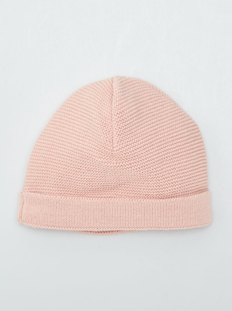 Bonnet en tricot 'La Manufacture de Layette' - Made in France rose - Kiabi