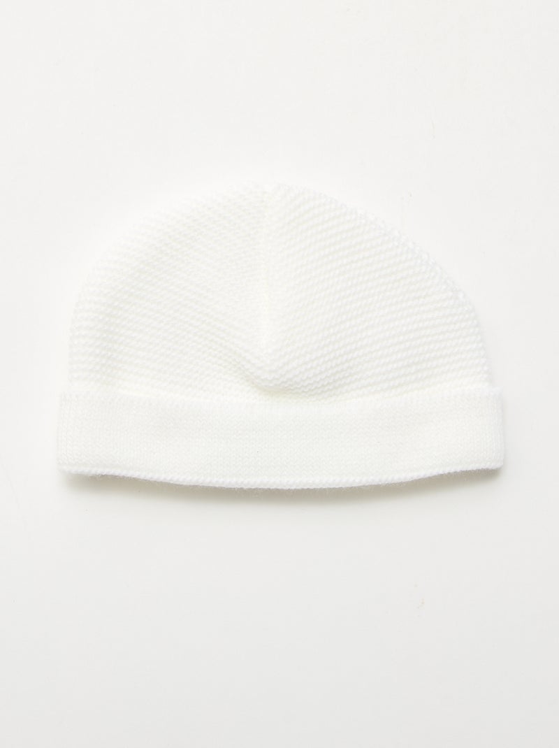 Bonnet en tricot 'La manufacture de Layette' Blanc - Kiabi