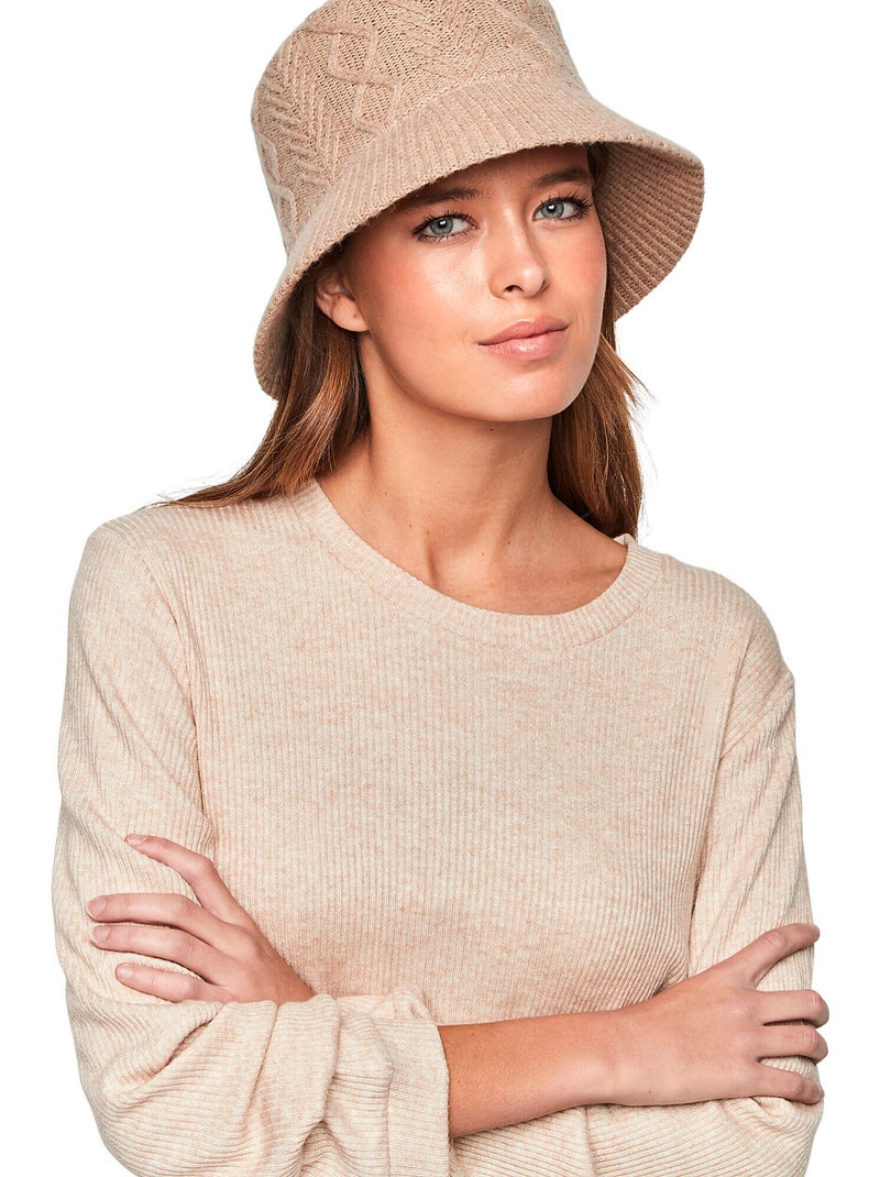 Bonnet en tricot pc1 Beige - Kiabi