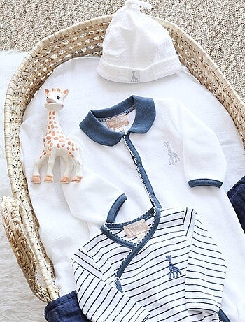 Bonnet En Velours Blanc Sophie La Girafe (0-1 Mois)