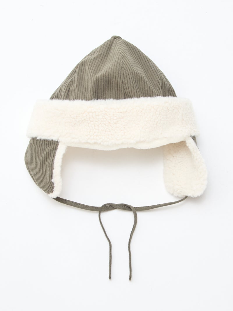 Bonnet en velours Kaki - Kiabi