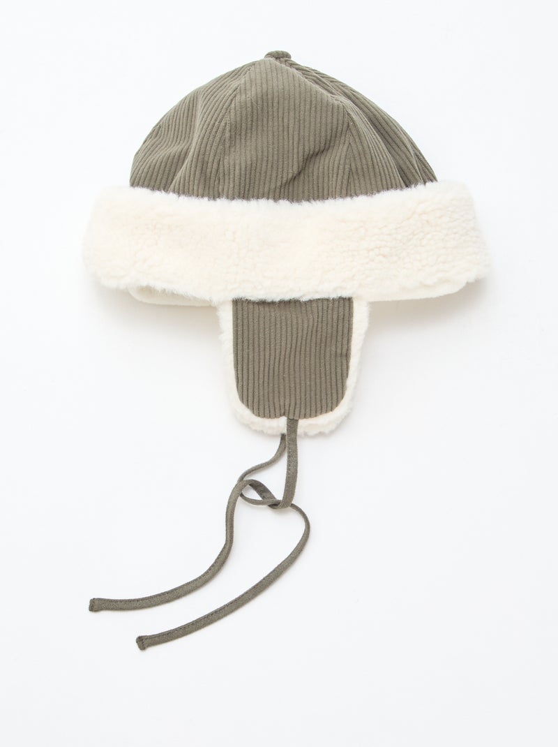 Bonnet en velours Kaki - Kiabi