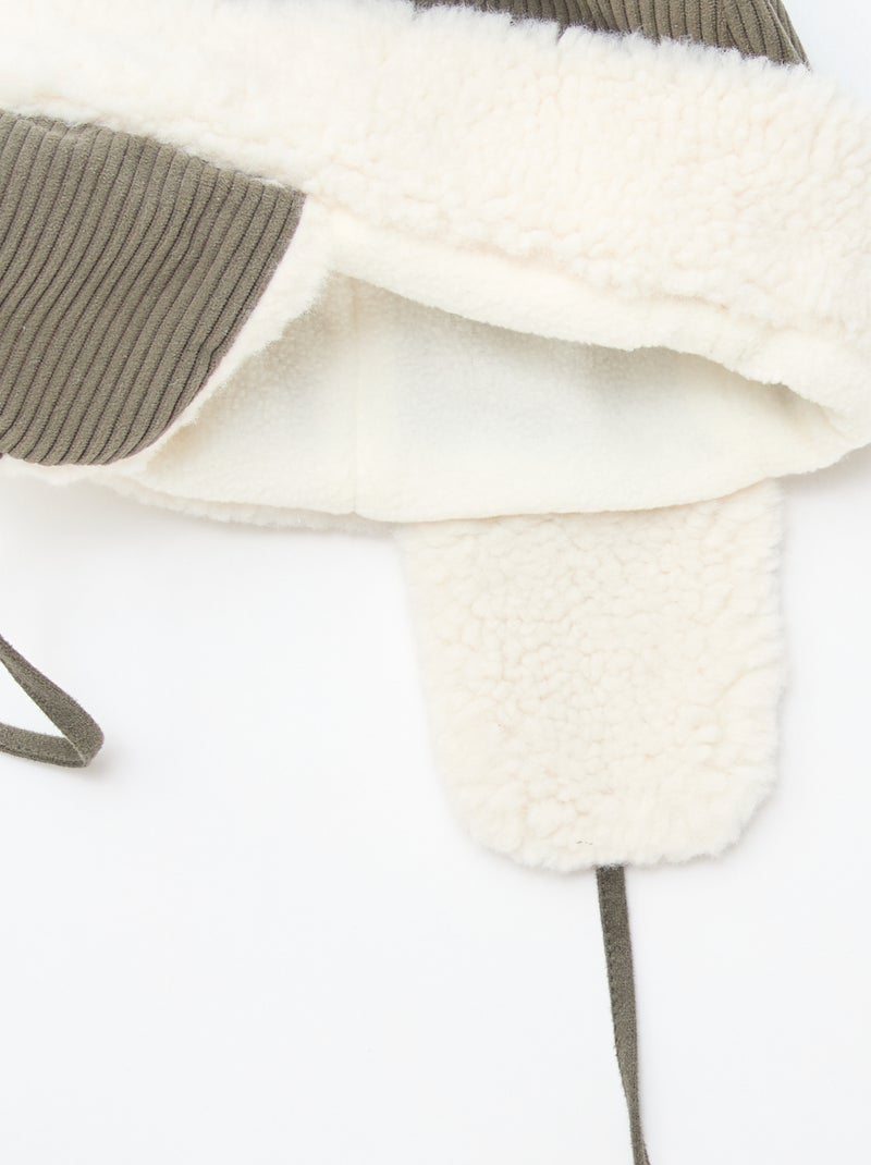 Bonnet en velours Kaki - Kiabi