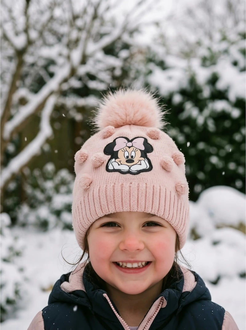 Bonnet enfant en maille douce minnie disney Rose - Kiabi