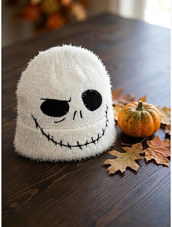 Bonnet enfant jack skellington en maille extensible disney