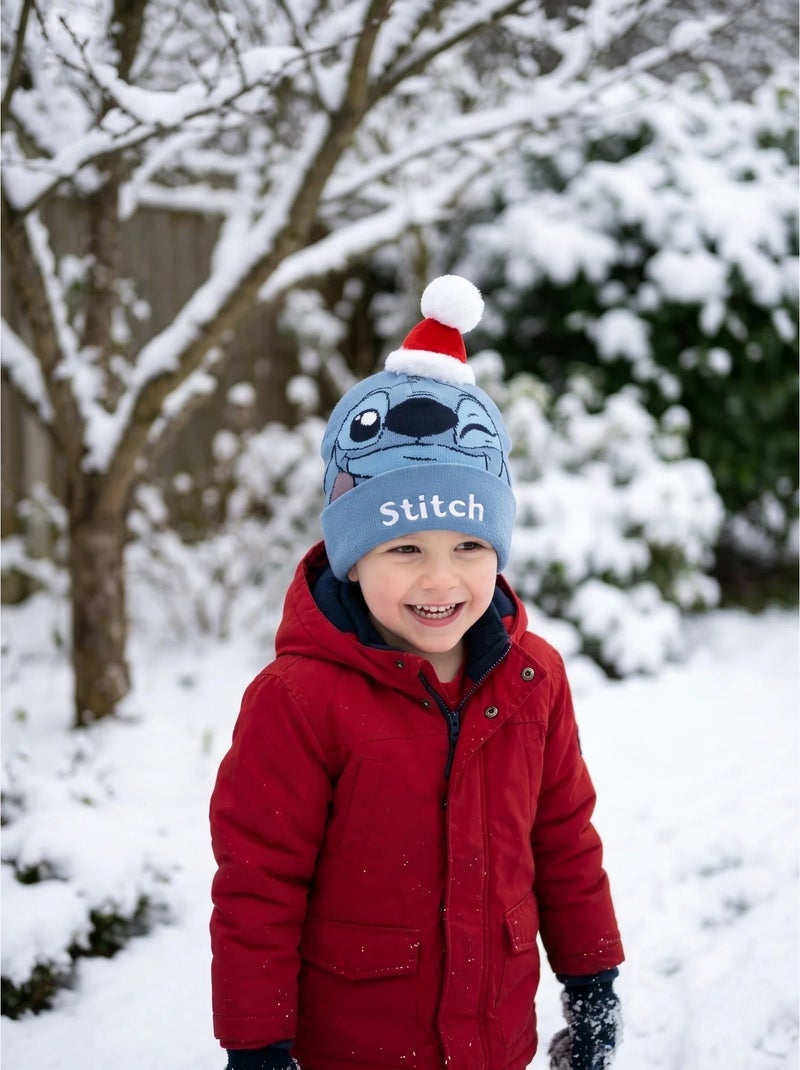 Bonnet enfant tricoté stitch disney Bleu - Kiabi