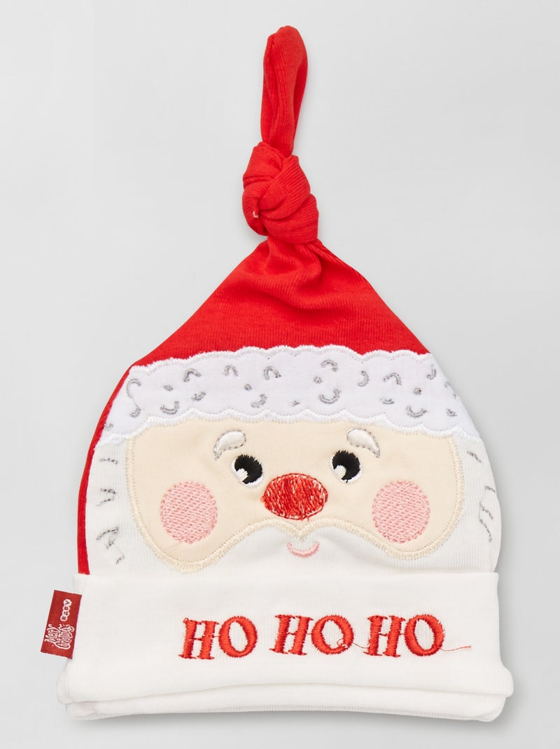 Bonnet esprit 'Noël' rouge - Kiabi