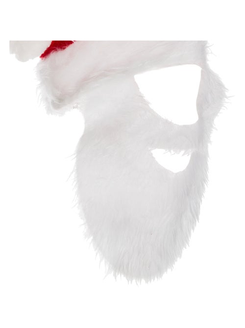 Bonnet et fausse barbe de père noël - Kiabi