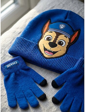 Bonnet et gants enfant en acrylique pat' patrouille nickelodeon