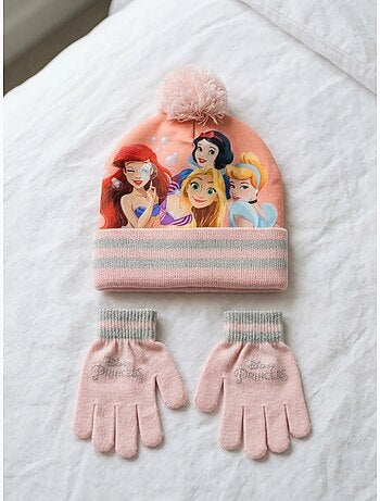 Bonnet et gants princesses disney fille, taille unique