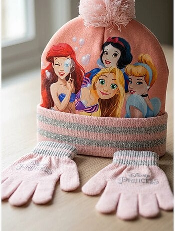 Bonnet et gants princesses disney fille, taille unique