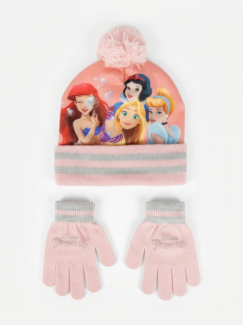 Bonnet et gants princesses disney fille, taille unique Multicolore - Kiabi