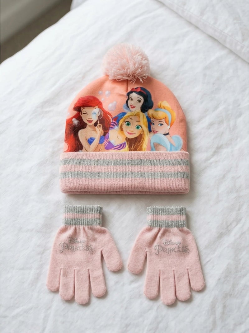 Bonnet et gants princesses disney fille, taille unique Multicolore - Kiabi
