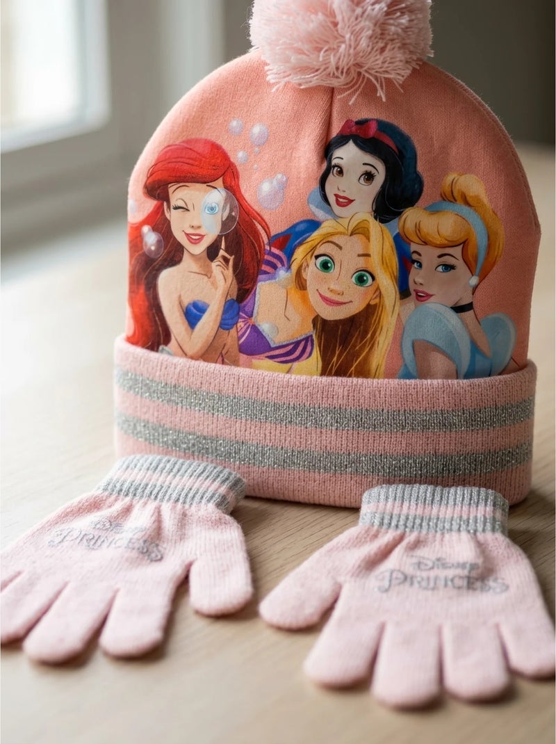 Bonnet et gants princesses disney fille, taille unique Multicolore - Kiabi