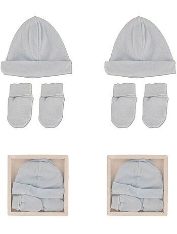 Bonnet et Moufles Bébé Lot de 2