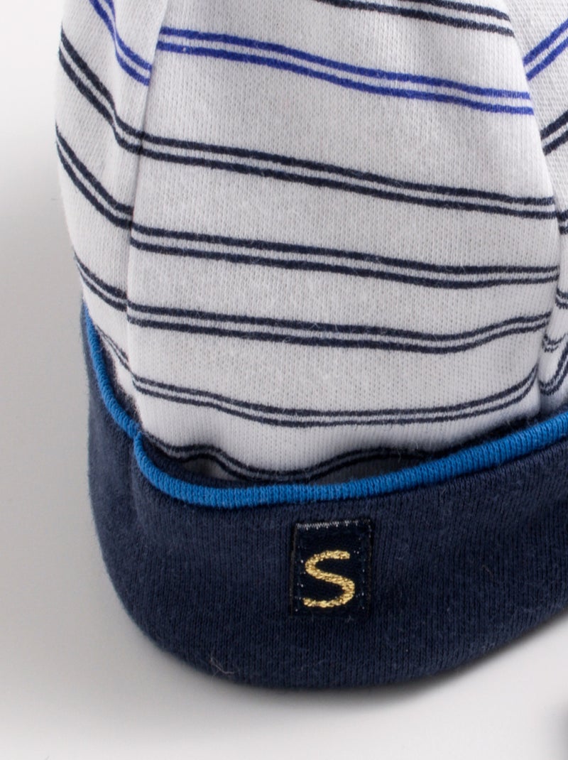 Bonnet et moufles marinière - SAUTHON Bleu Blanc - Kiabi