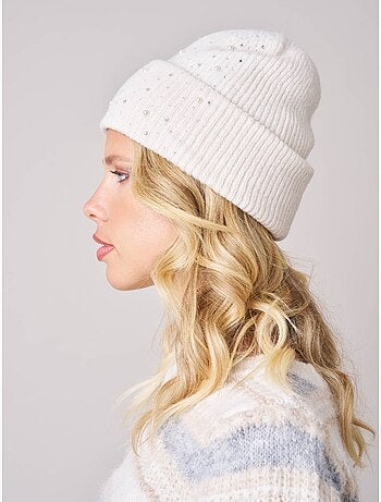 Bonnet femme en maille avec détails brillants 'Deeluxe'