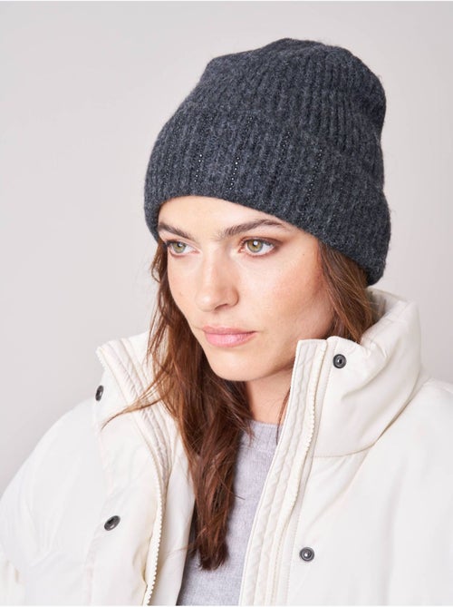 Bonnet femme en maille côtelée 'deeluxe' - Kiabi