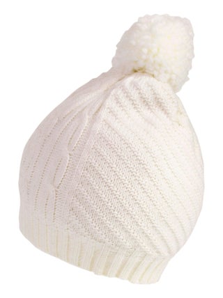 Bonnet femme maille d'aran blanc Isotoner