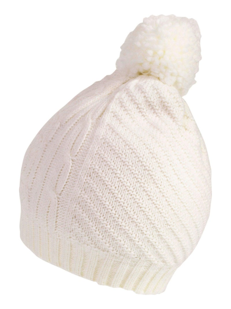 Bonnet femme maille d'aran blanc Isotoner Blanc - Kiabi