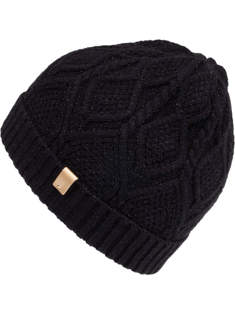 Bonnet femme maille soft touch lurex noir Isotoner Noir - Kiabi