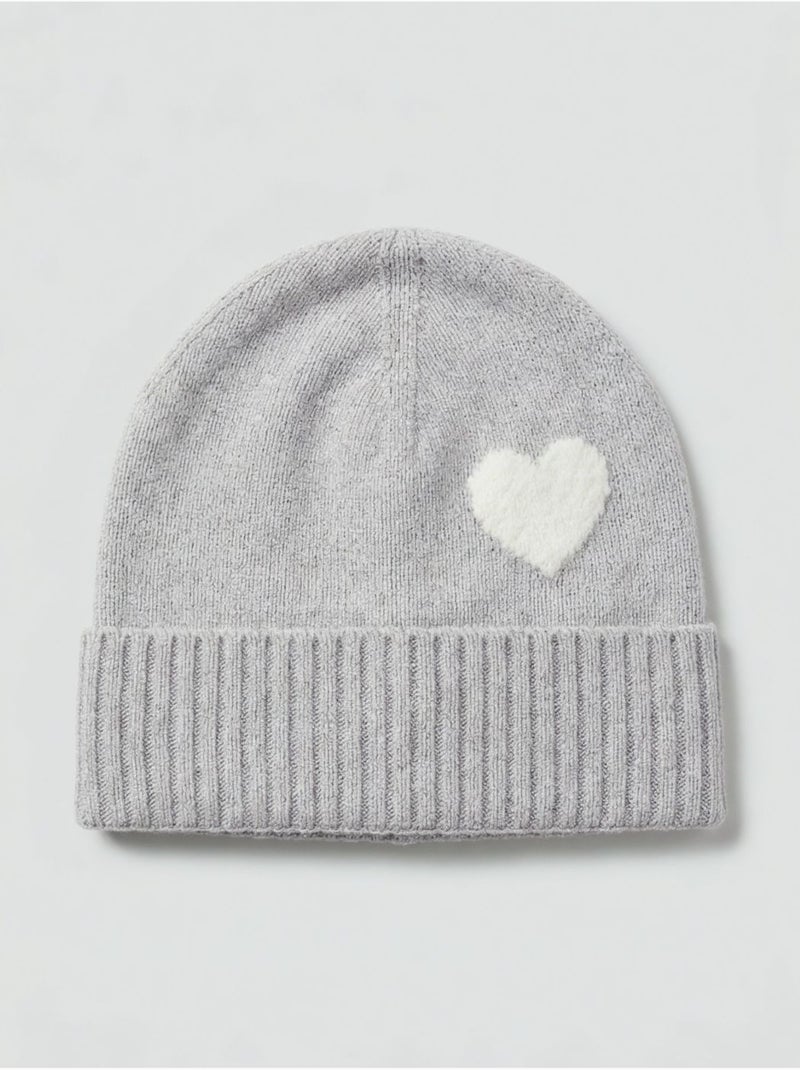 Bonnet femme motif coeur 'Deeluxe' Gris clair - Kiabi