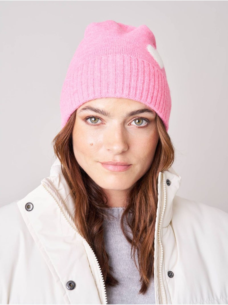 Bonnet femme motif coeur 'Deeluxe' Rose - Kiabi