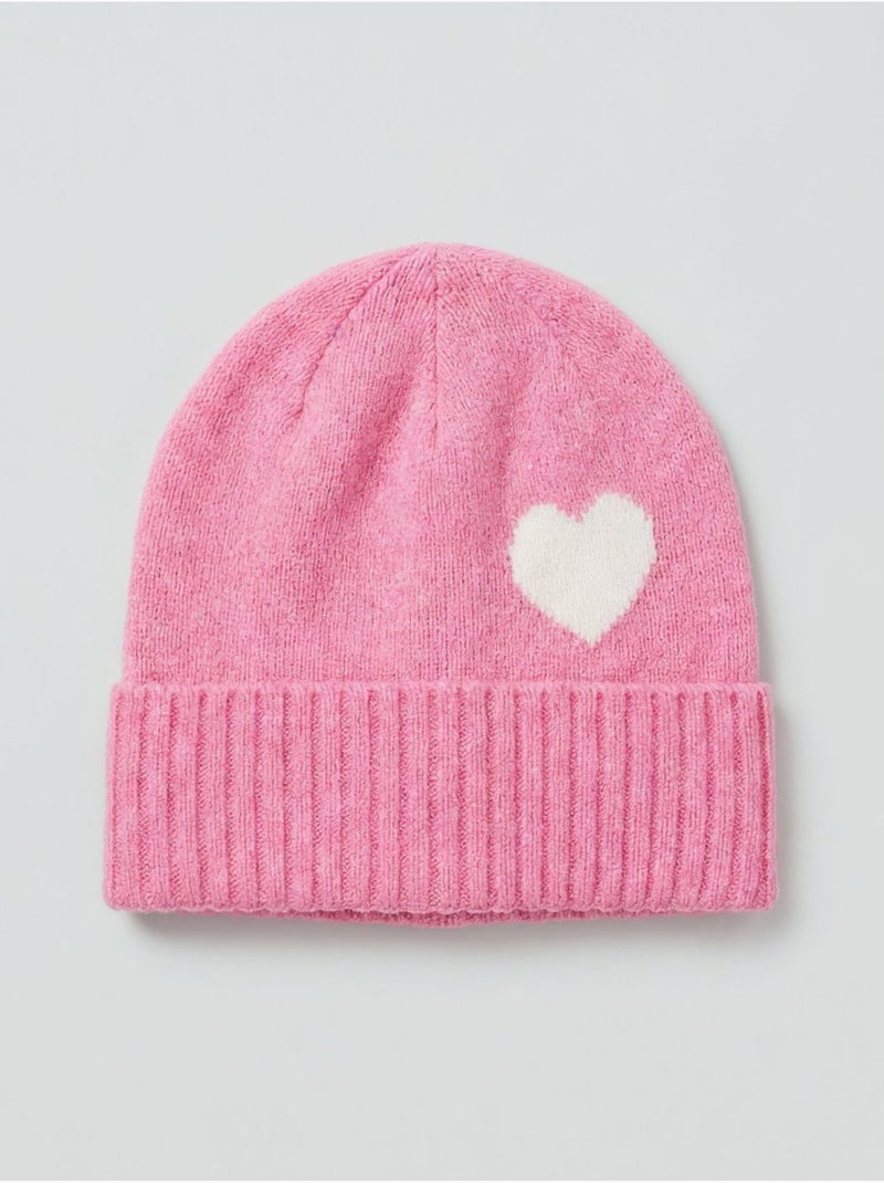 Bonnet femme motif coeur 'Deeluxe' Rose - Kiabi
