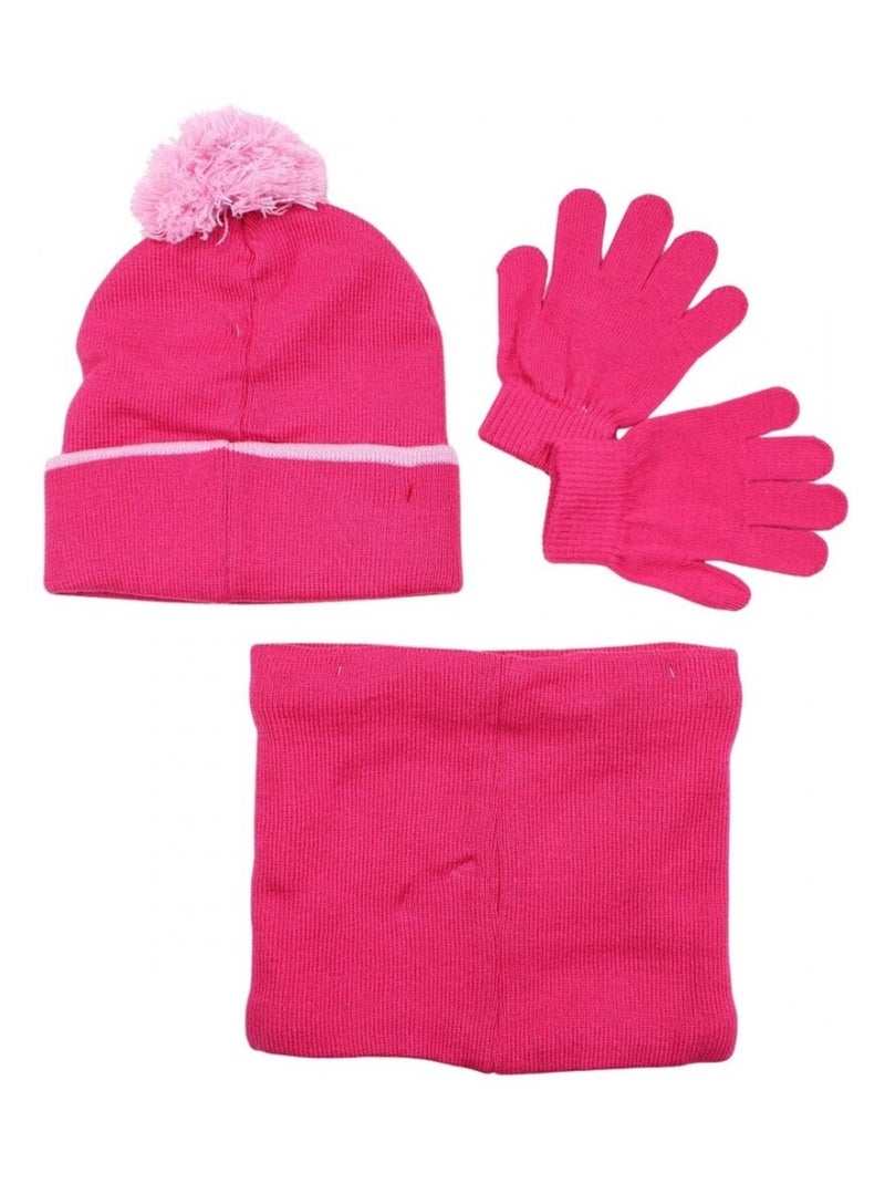 Bonnet gant snood Princesse Rose fushia - Kiabi