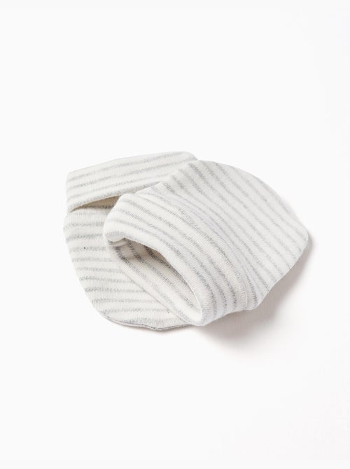Bonnet + gants en coton à rayures - Kiabi