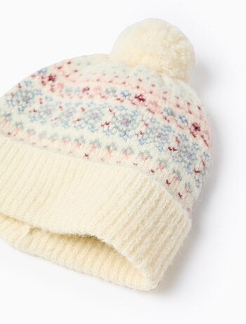 Bonnet + gants en maille avec jacquard