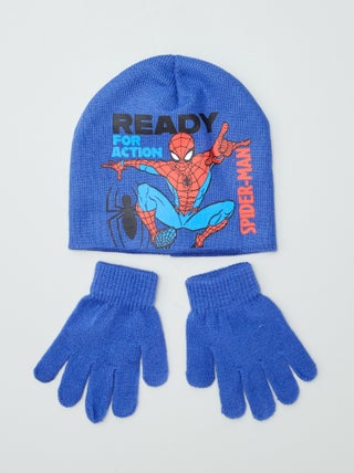 Bonnet + gants 'Spiderman' - 2 pièces