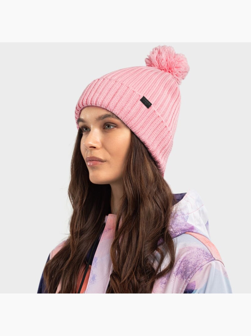 Bonnet hiver à pompon sports d'hiver homme et femme lulu Rose - Kiabi